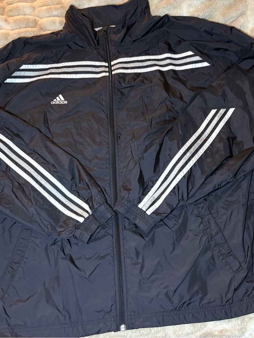 Vintage Adidas Black 3-Stripe Matching Tracksuit Set